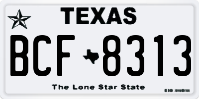 TX license plate BCF8313
