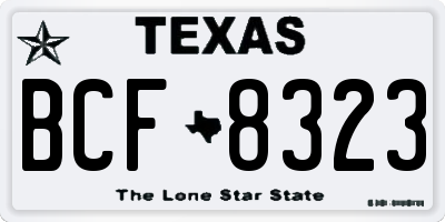TX license plate BCF8323