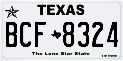 TX license plate BCF8324