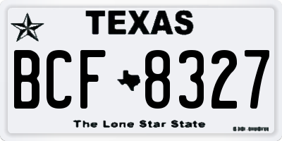 TX license plate BCF8327