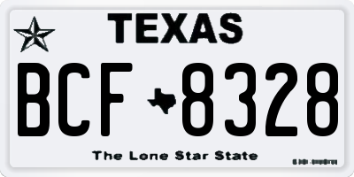 TX license plate BCF8328