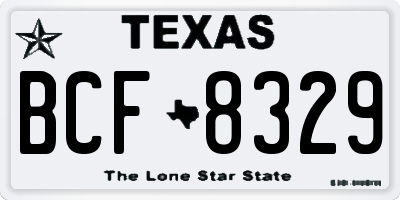 TX license plate BCF8329
