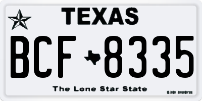 TX license plate BCF8335