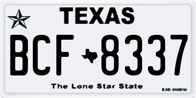TX license plate BCF8337