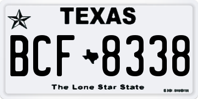 TX license plate BCF8338