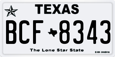 TX license plate BCF8343