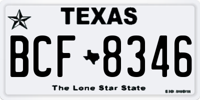 TX license plate BCF8346