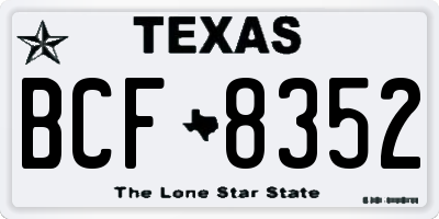 TX license plate BCF8352