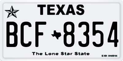 TX license plate BCF8354