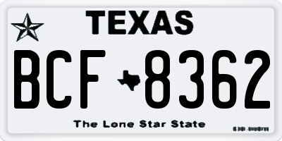 TX license plate BCF8362