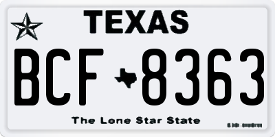 TX license plate BCF8363