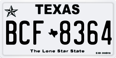 TX license plate BCF8364