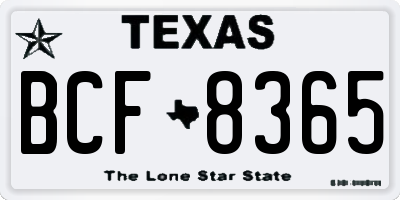 TX license plate BCF8365