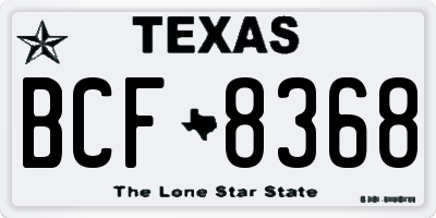 TX license plate BCF8368