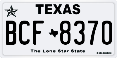 TX license plate BCF8370