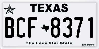 TX license plate BCF8371
