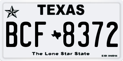 TX license plate BCF8372