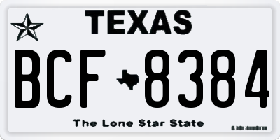 TX license plate BCF8384
