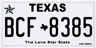 TX license plate BCF8385