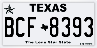 TX license plate BCF8393