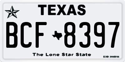 TX license plate BCF8397