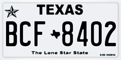 TX license plate BCF8402
