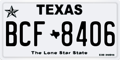 TX license plate BCF8406