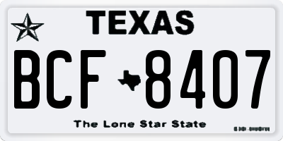 TX license plate BCF8407