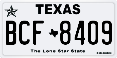 TX license plate BCF8409