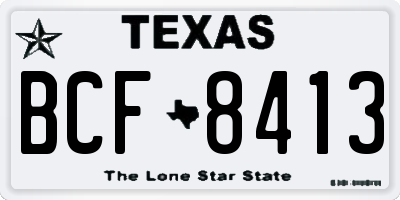 TX license plate BCF8413