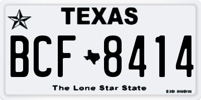 TX license plate BCF8414