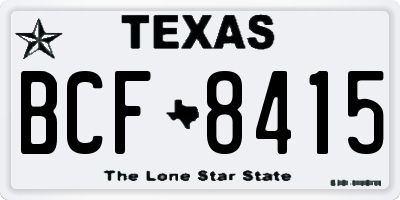 TX license plate BCF8415