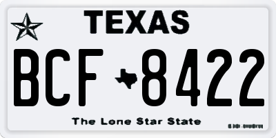 TX license plate BCF8422