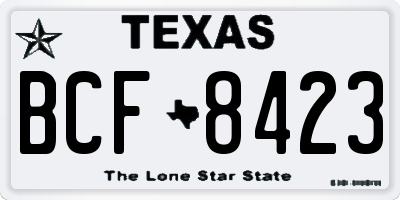 TX license plate BCF8423