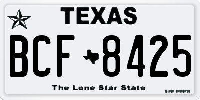 TX license plate BCF8425