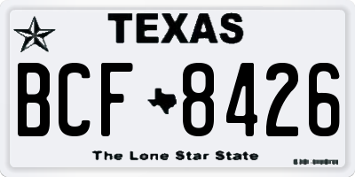 TX license plate BCF8426