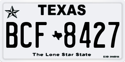 TX license plate BCF8427