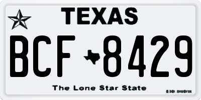 TX license plate BCF8429