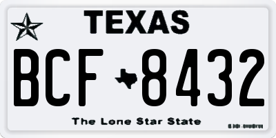 TX license plate BCF8432