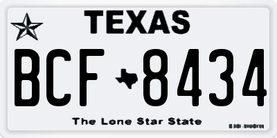 TX license plate BCF8434