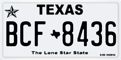 TX license plate BCF8436
