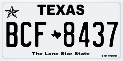 TX license plate BCF8437