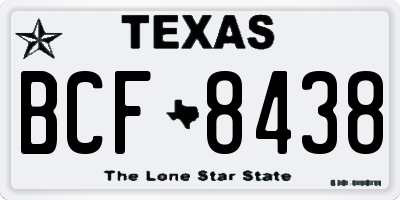 TX license plate BCF8438