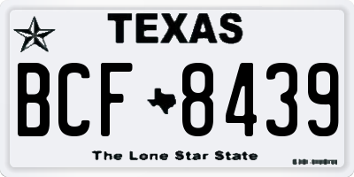 TX license plate BCF8439