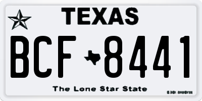 TX license plate BCF8441
