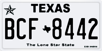TX license plate BCF8442