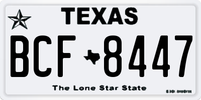 TX license plate BCF8447