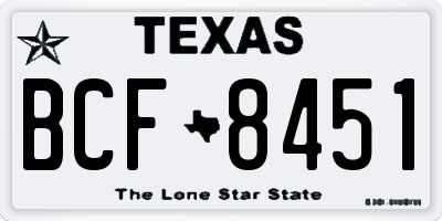 TX license plate BCF8451