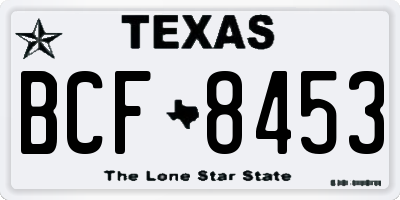 TX license plate BCF8453