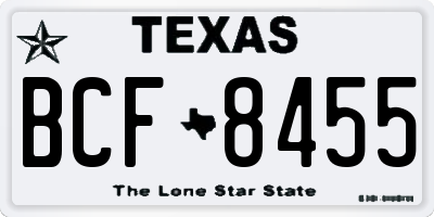 TX license plate BCF8455